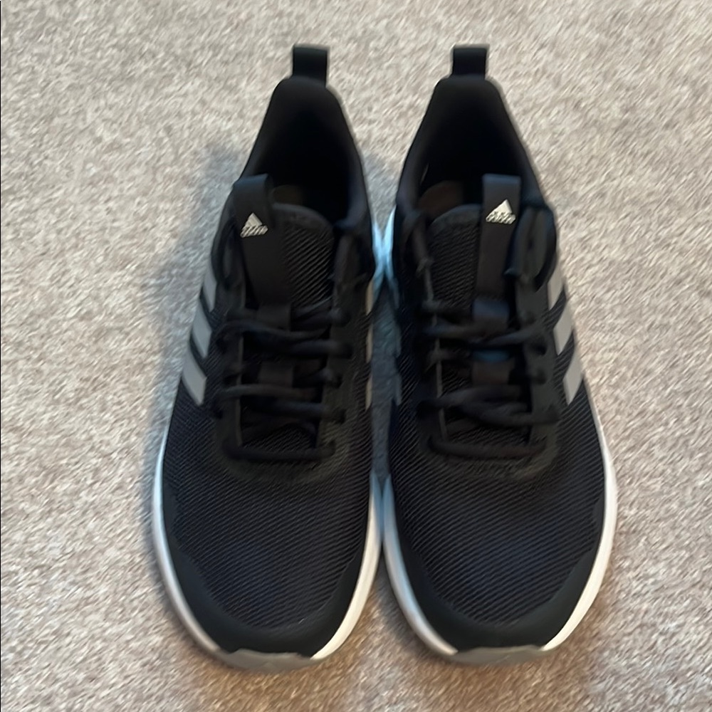 Adidas Cloudfoam Black and White Athletic Shoes with Mesh Uppers - Picture 2 of 6